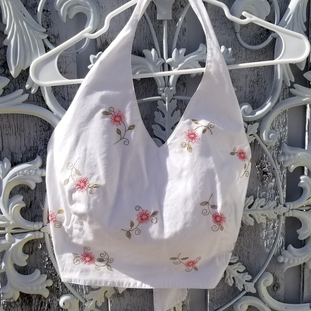 Embroidered Cotton Crop Top